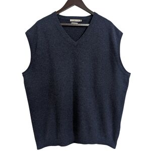 Peter Millar 100% Pure Cashmere V-Neck Sweater Vest Navy XLT Extra Large Tall